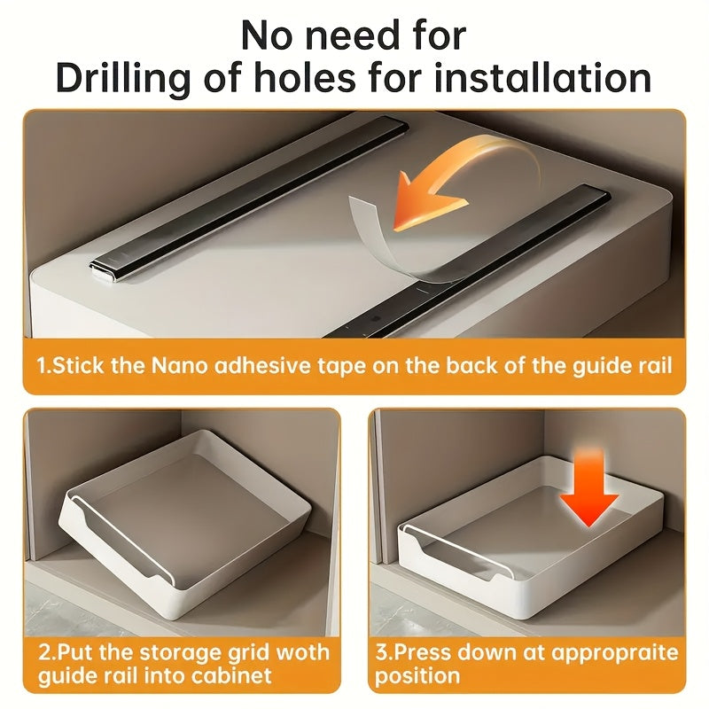 White Metal Single Tier Storage Drawer Rack - Large Capacity