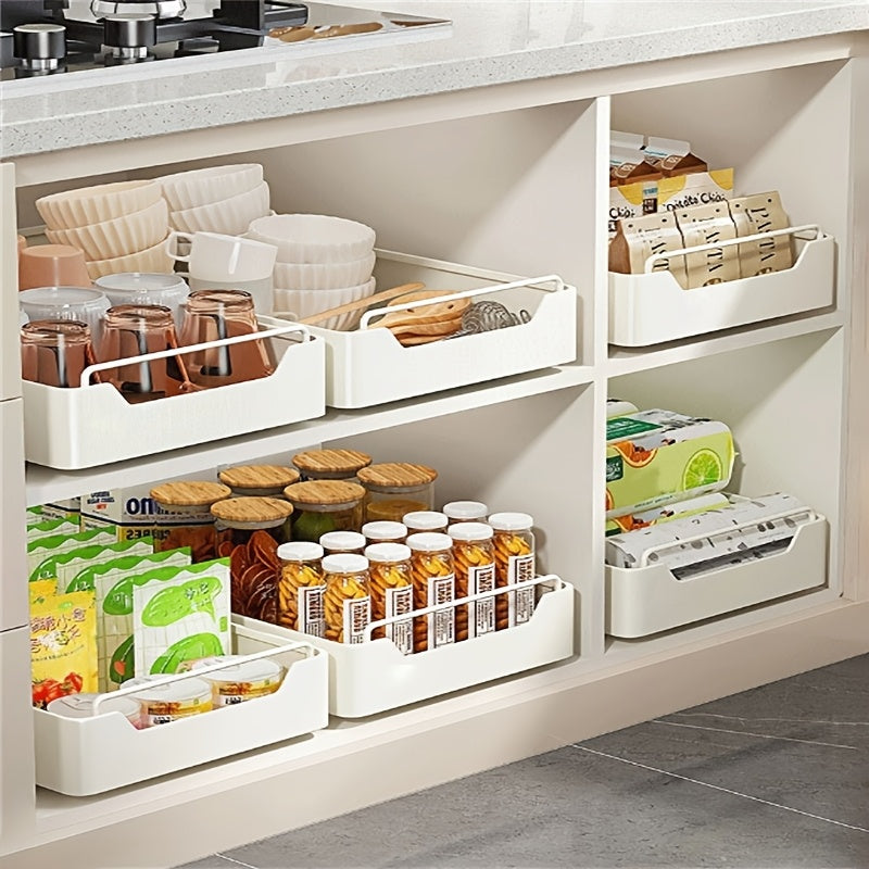 White Metal Single Tier Storage Drawer Rack - Large Capacity