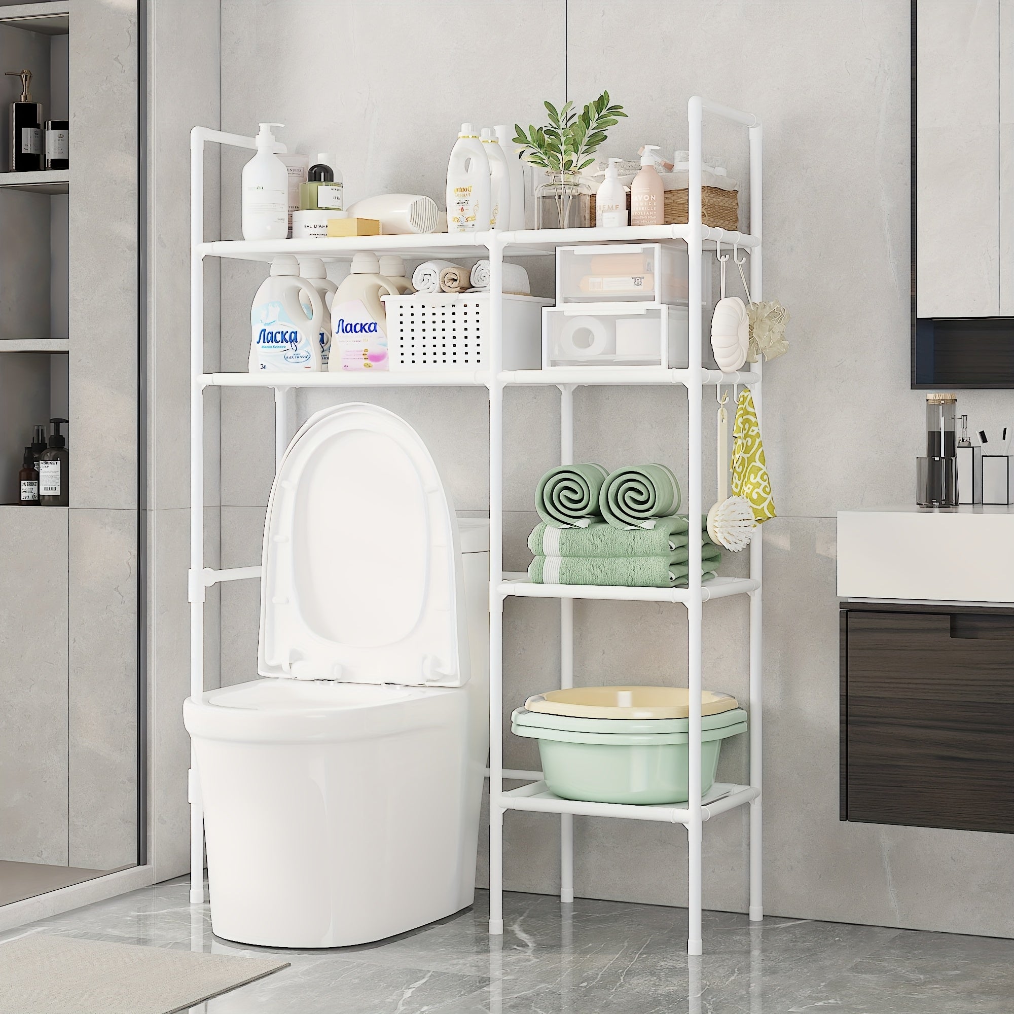 2\u002F3 Tier Toilet Storage Cabinet - Space Saving