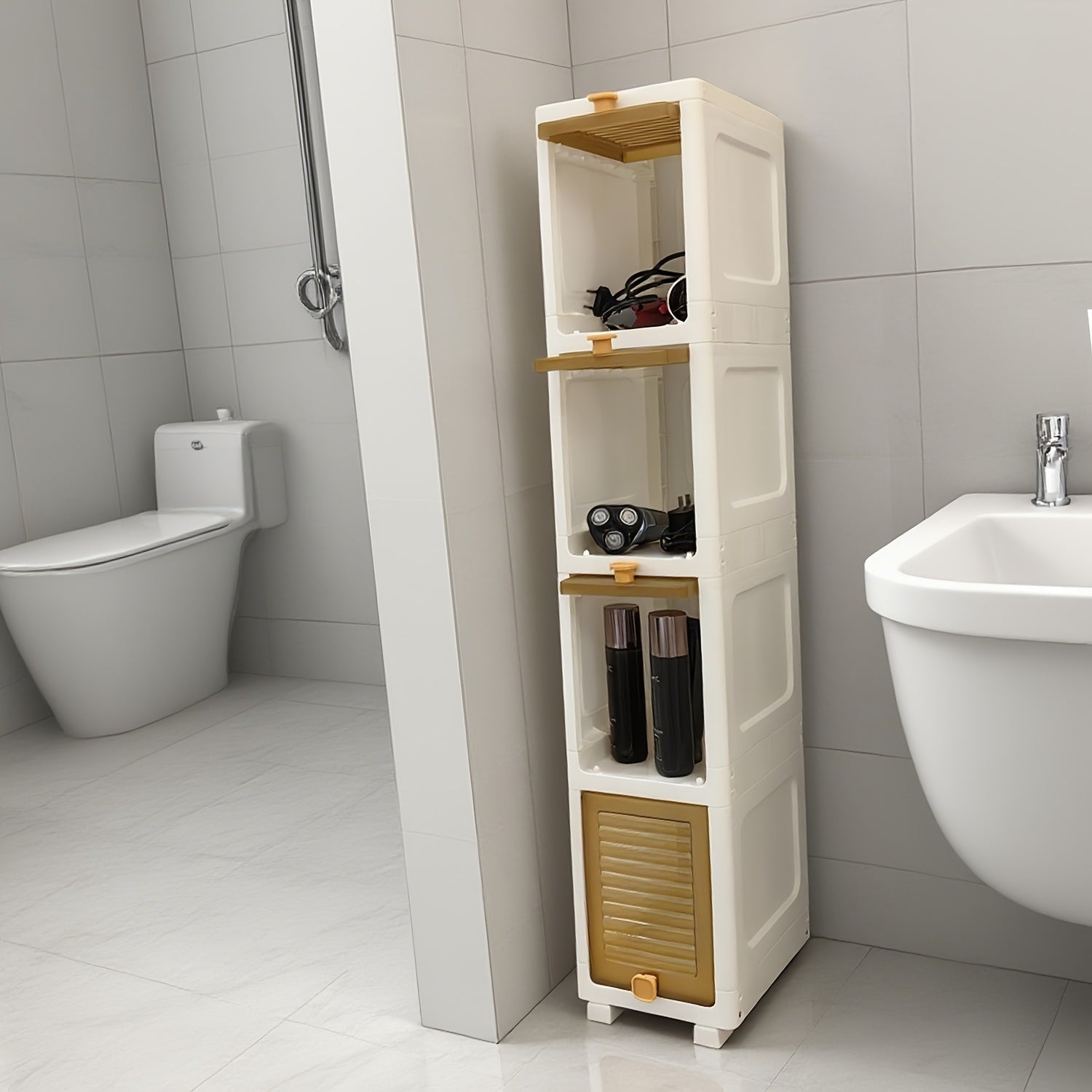 Multi-Tier Space-Saving Gap Storage Cabinet Suitable & Bathroom