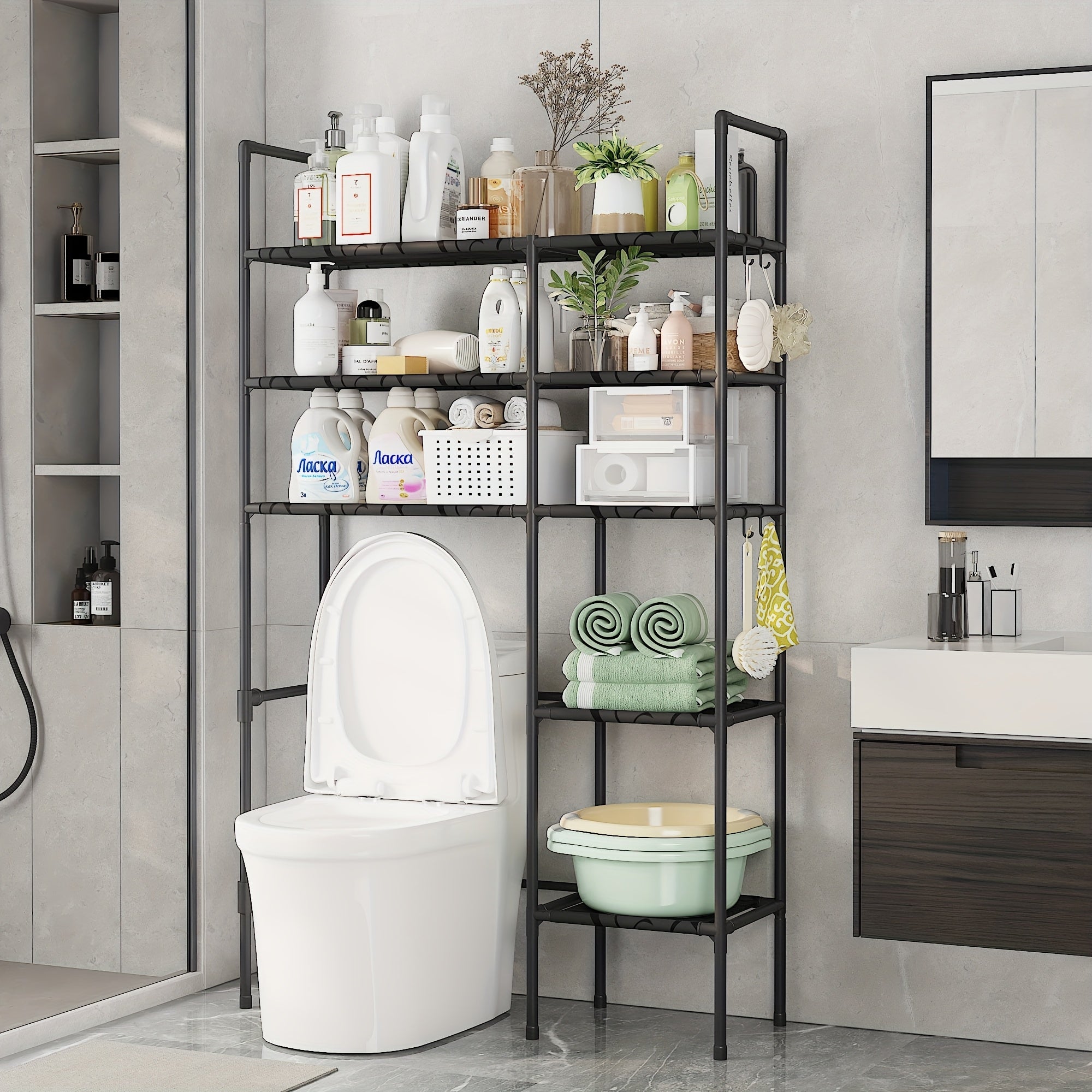 2\u002F3 Tier Toilet Storage Cabinet - Space Saving