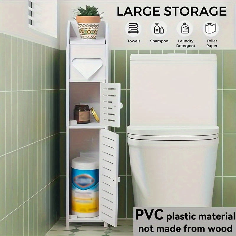 Bathroom Storage Cabinet 1pc PVC Double Door Bathroom Storage Cabinet