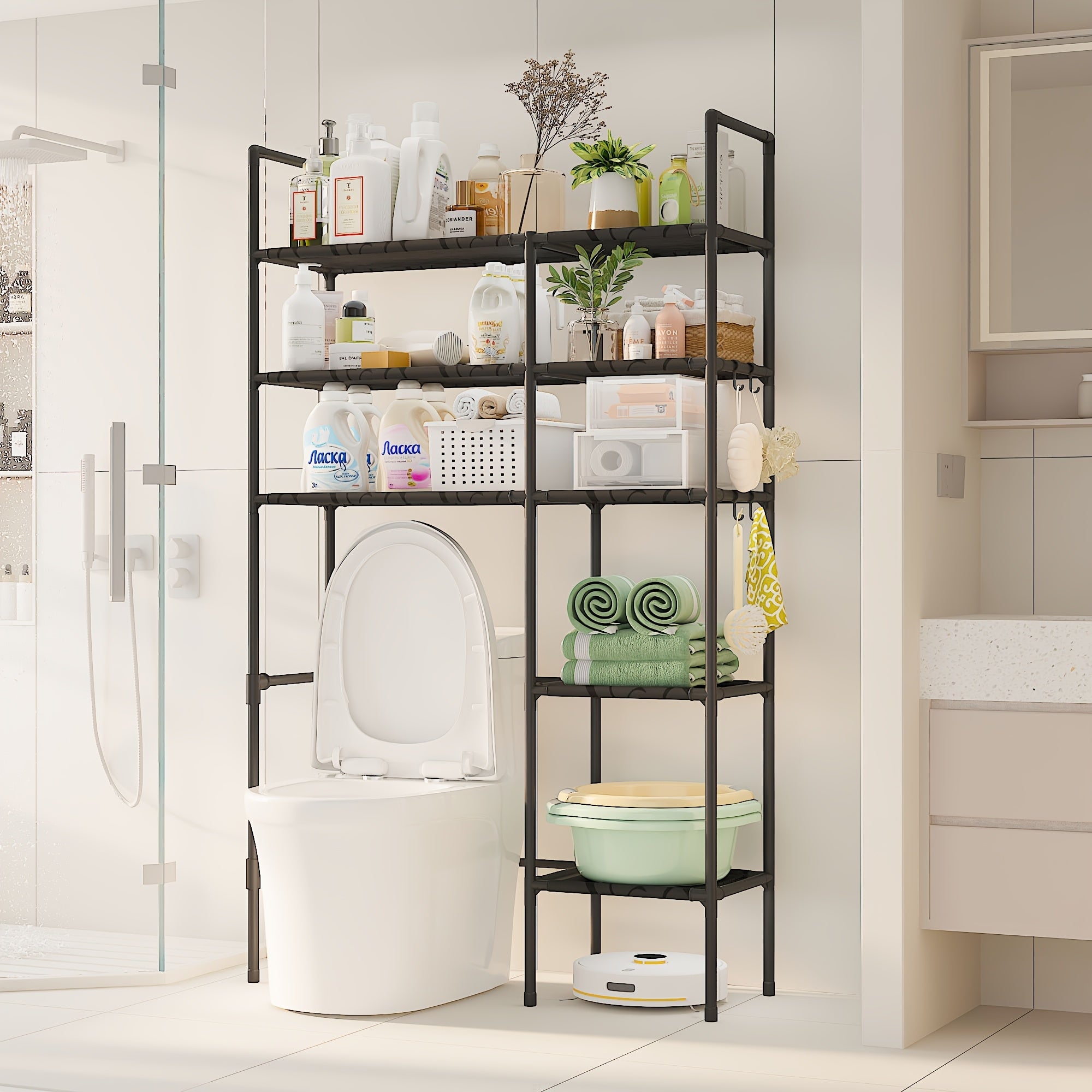 2\u002F3 Tier Toilet Storage Cabinet - Space Saving