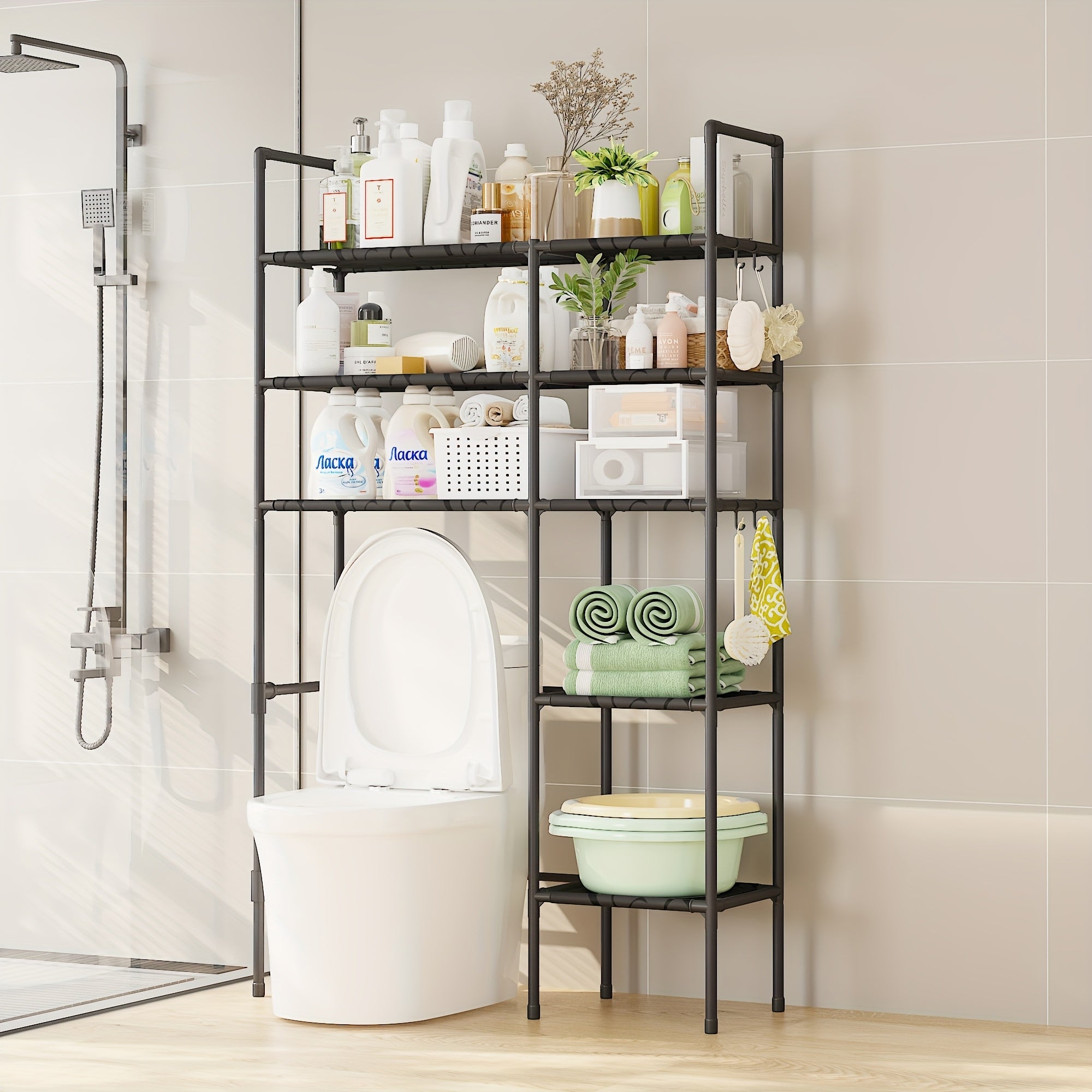 AYQW 2-Tier\u002F3-Tier Bathroom Storage Cabinet Suitable for Shower & Bathtub
