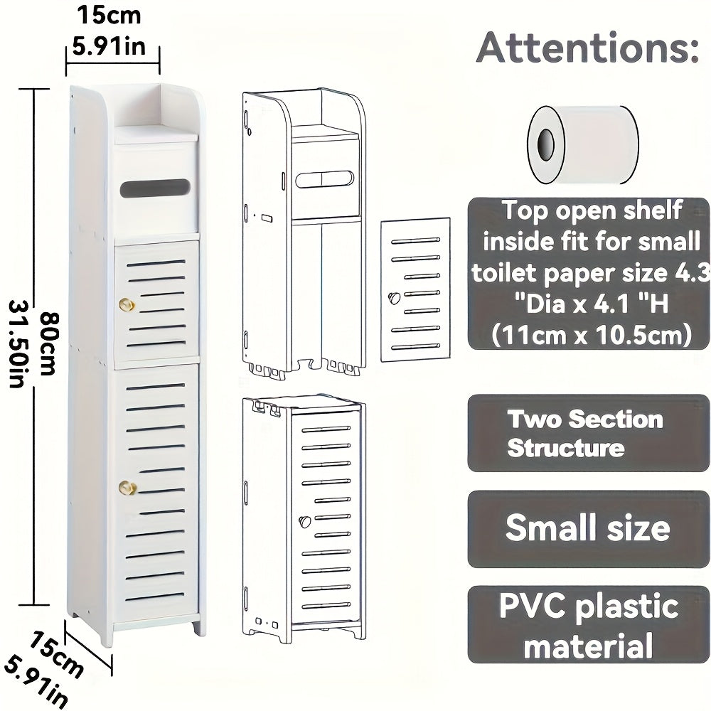 Bathroom Storage Cabinet 1pc PVC Double Door Bathroom Storage Cabinet