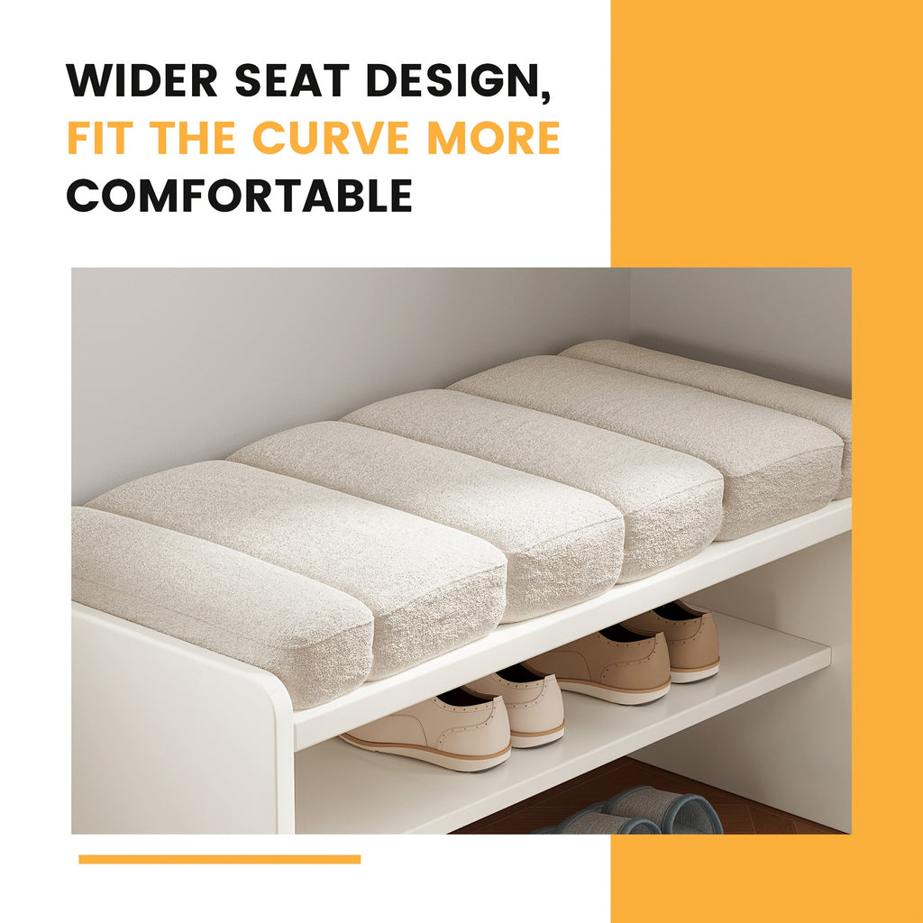 Step Stool, Footstool, Shoe Bench, Footstool, Change Shoe Stool, Shoe Bench with Storage, Entryway Sit Down Bench with Padded Seat, 18.5\