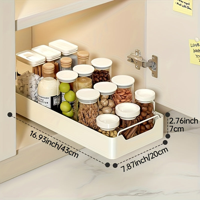 1 Double-layer Pull Out Storage Rack, Sink Organizer, Double Storage Basket for Kitchen