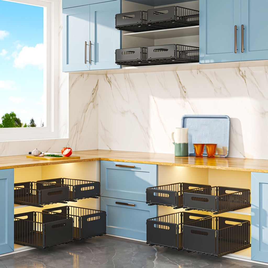 1\u002F2pcs,Under-cabinet pull-out basket,Kitchen sink pull-out storage box