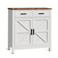 Kitchen Storage Cabinet, Modern Farmhouse Self-Service Cabinet with Storage Space