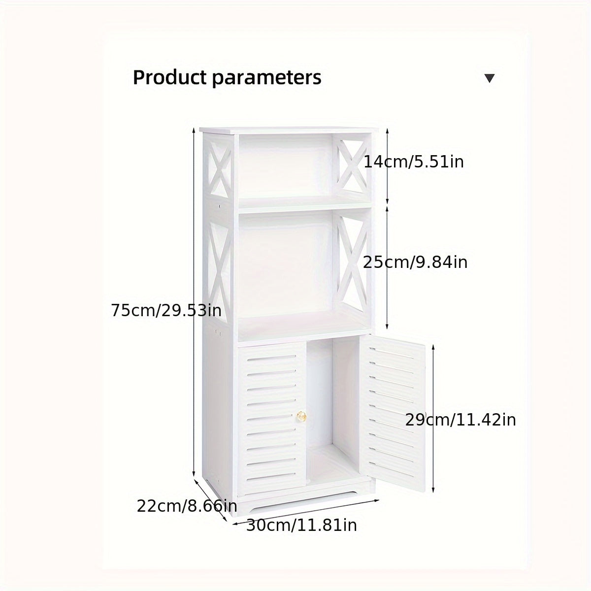A Minimalist Three-Tier Bathroom Cabinet with Large Storage Capacity