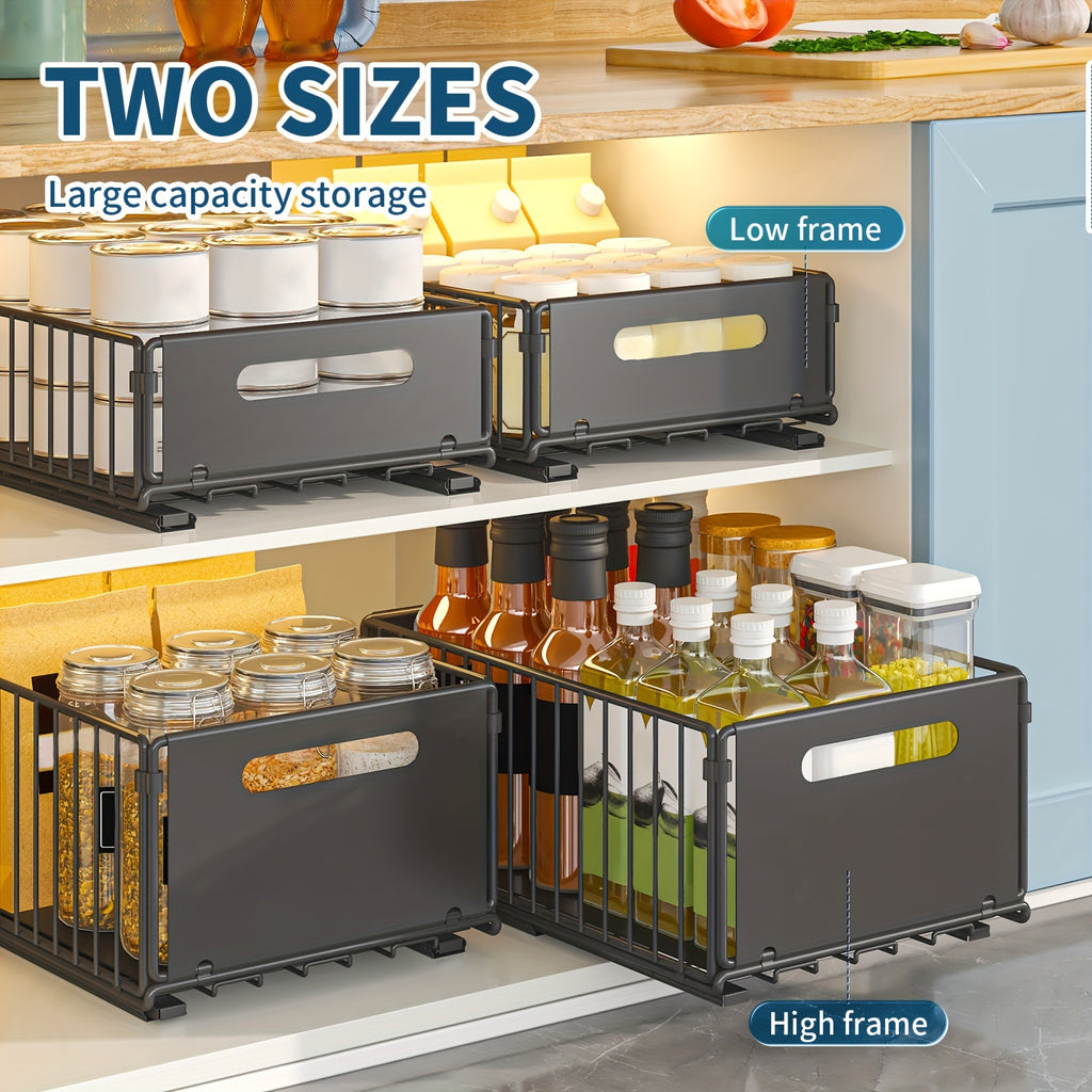 1\u002F2pcs,Under-cabinet pull-out basket,Kitchen sink pull-out storage box