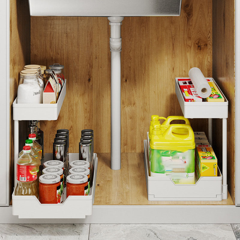 Large-Capacity Adjustable Pull-Out Storage Shelf with No-Drill Wall Mount