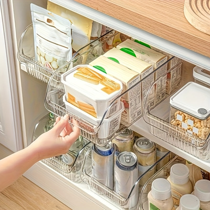 4pcs\u002FSet Pull Out Storage Basket | Transparent Layered Organizer