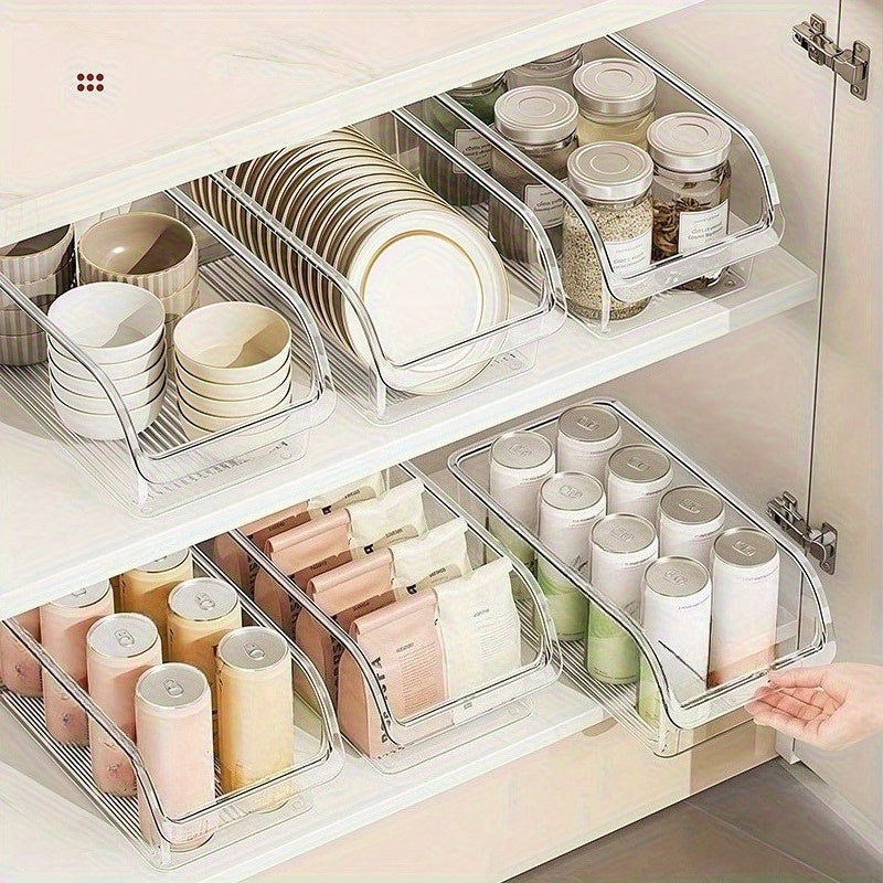 4pcs\u002FSet Pull Out Storage Basket | Transparent Layered Organizer