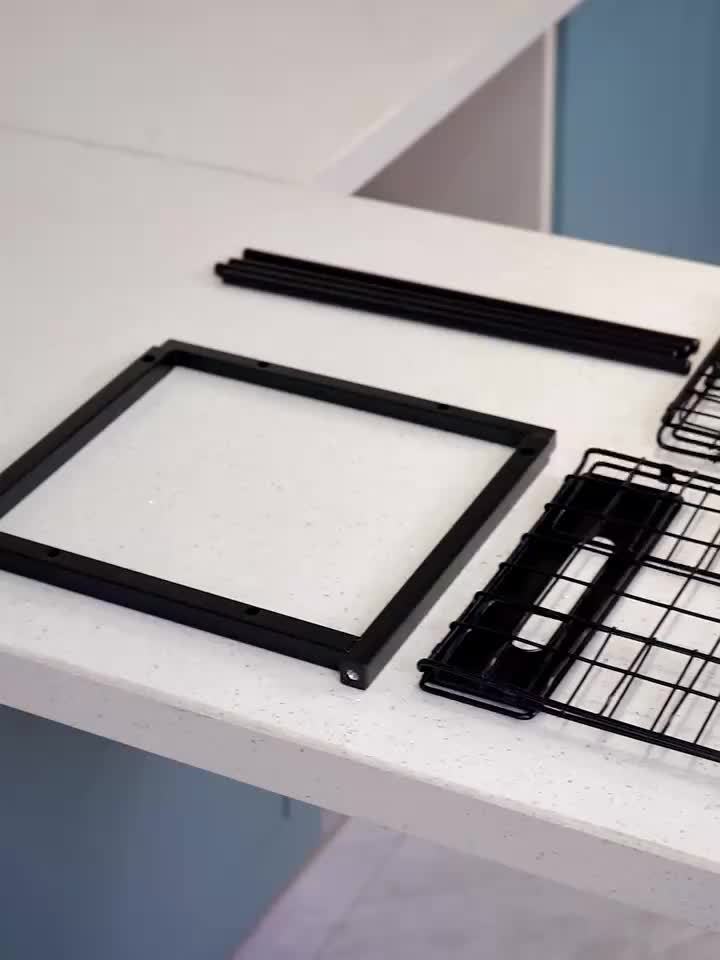 1pc Contemporary Metal 2-Tier Slide-Out Storage Basket