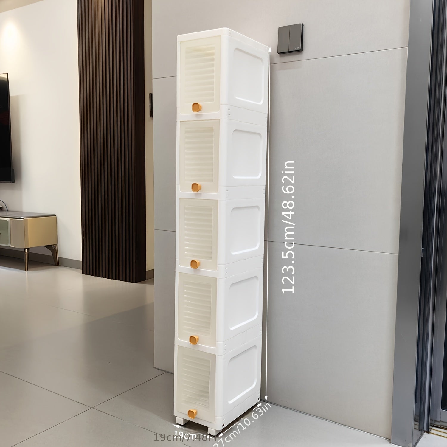 Multi-Tier Space-Saving Gap Storage Cabinet Suitable & Bathroom