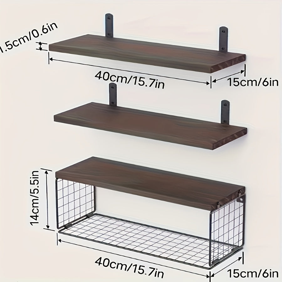Storage Cabinet Above The Toilet, Floating Shelves on The Bathroom Wall, Bathroom Rack, Storage Basket Above The Toilet, Easy to Install, 15.7X6.0 inch, Available in 4 Colors