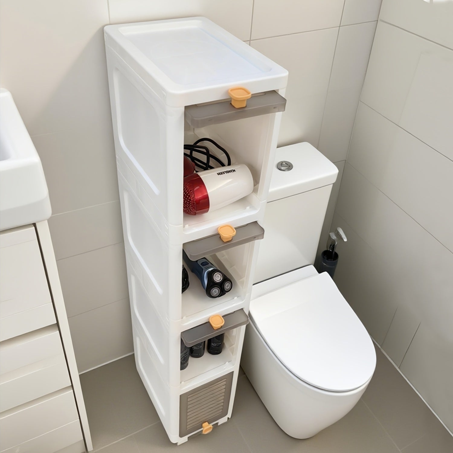 Multi-Tier Space-Saving Gap Storage Cabinet Suitable & Bathroom