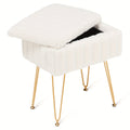 Storage Ottoman, Vanity Stools With Metal Legs, 16.5\