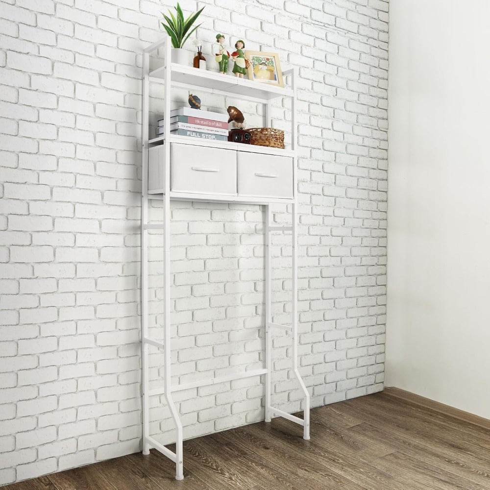 3-Tier Over-the-Toilet Storage Cabinet with Fabric Drawers