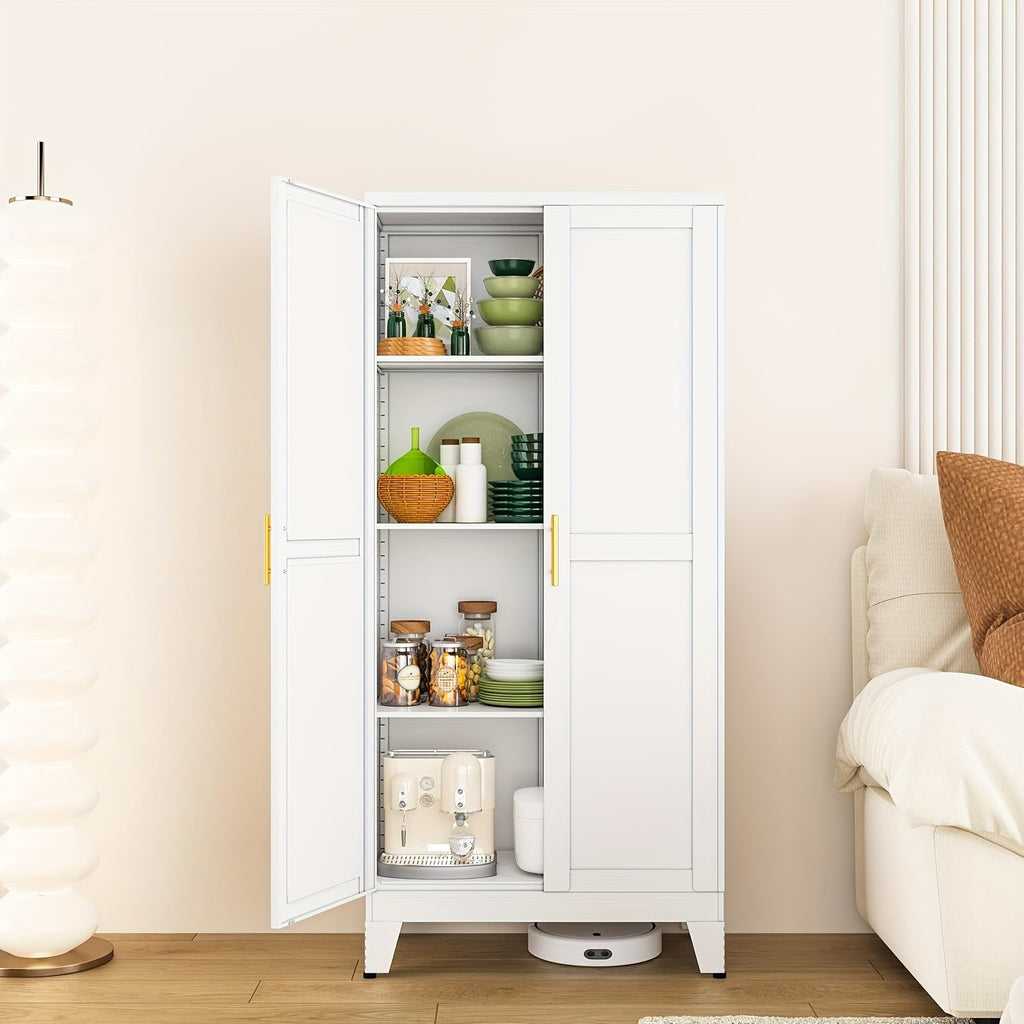Utility Two Doors Modern Metal Storage Freestanding Cabinet with Adjustable Foot