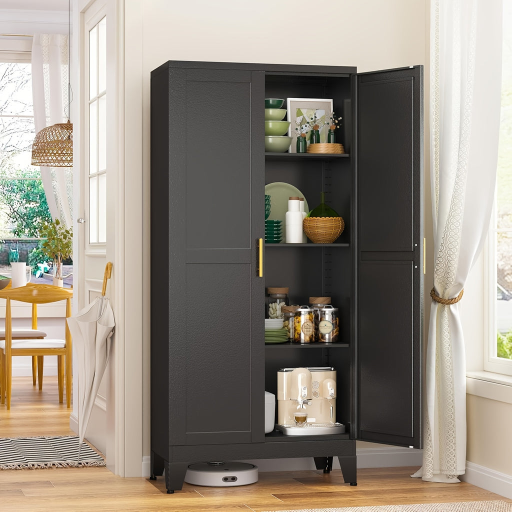 Utility Two Doors Modern Metal Storage Freestanding Cabinet with Adjustable Foot