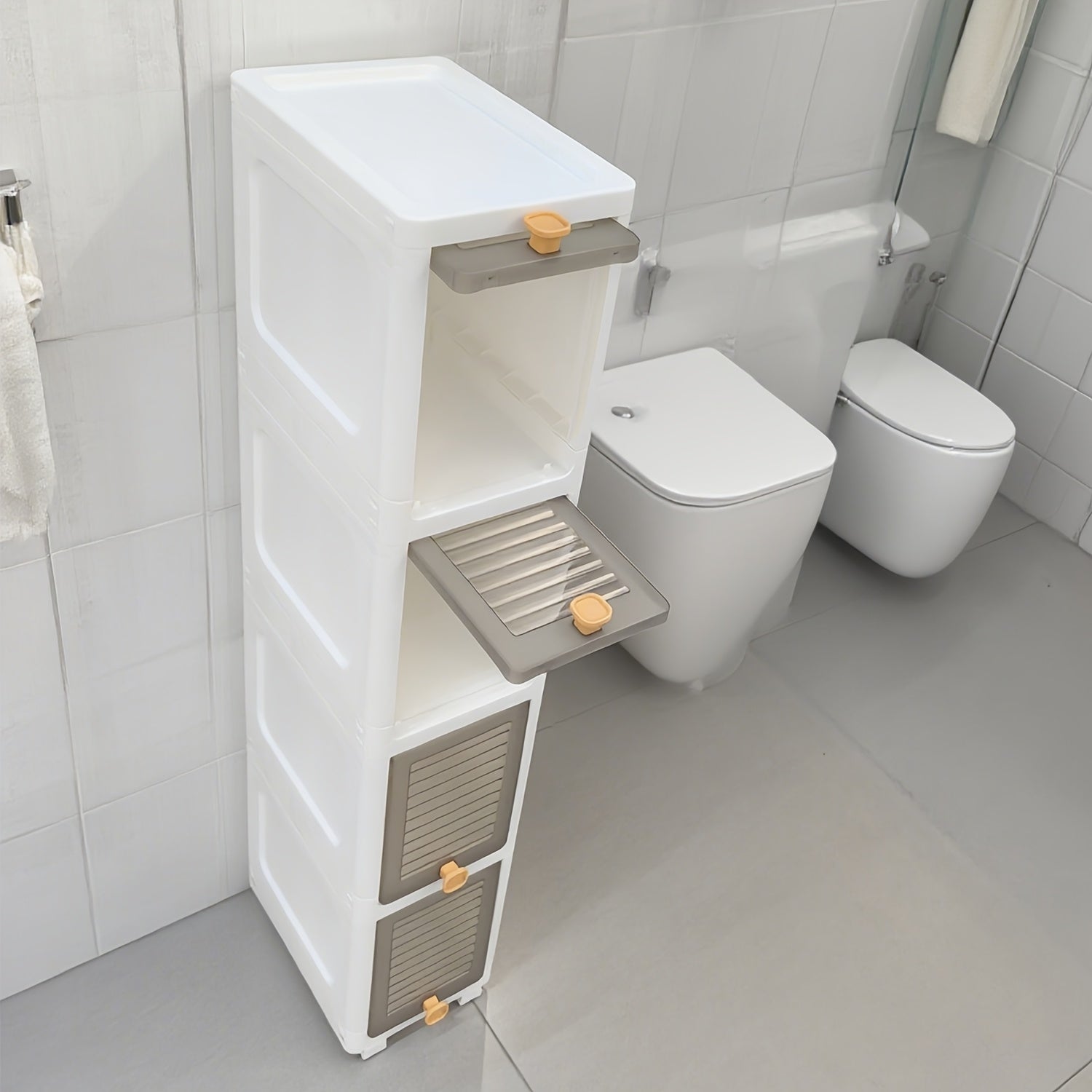 Multi-Tier Space-Saving Gap Storage Cabinet Suitable & Bathroom