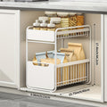 1 Double-layer Pull Out Storage Rack, Sink Organizer, Double Storage Basket for Kitchen