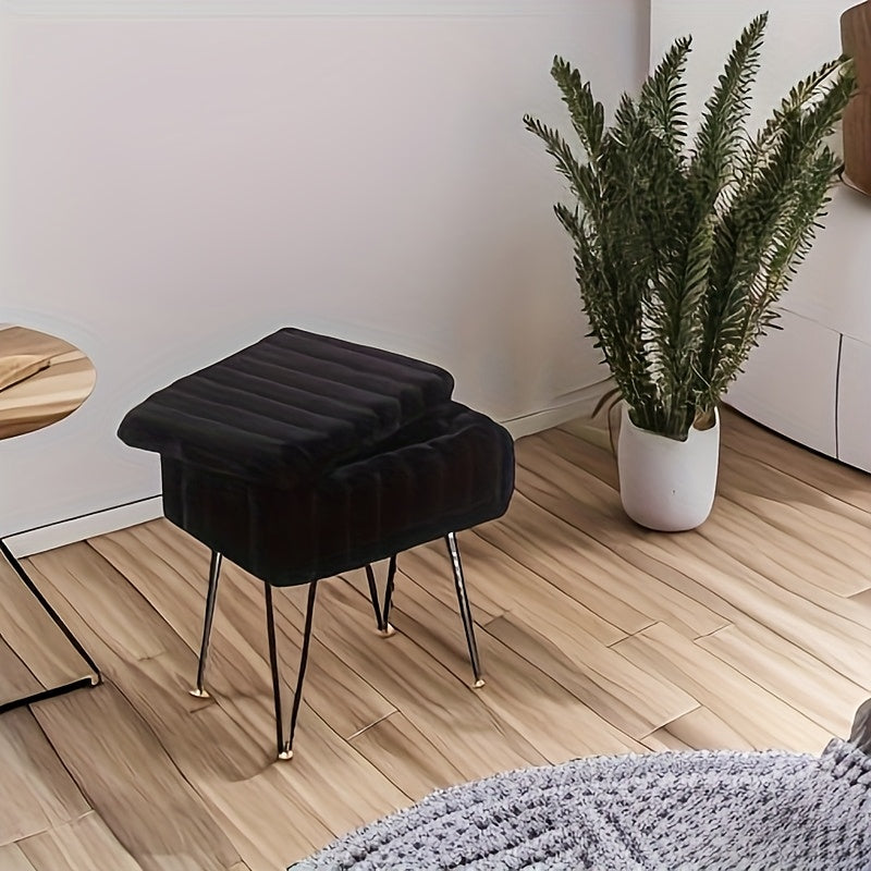 Storage Ottoman, Vanity Stools With Metal Legs, 16.5\