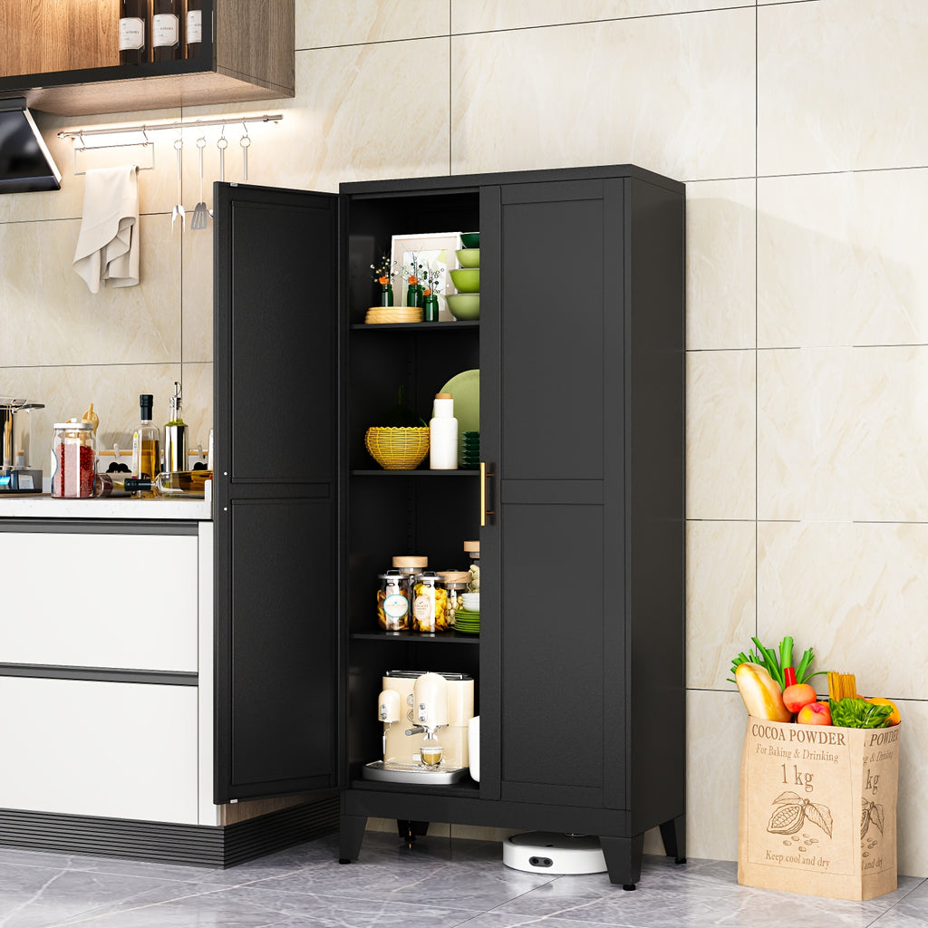 Utility Two Doors Modern Metal Storage Freestanding Cabinet with Adjustable Foot