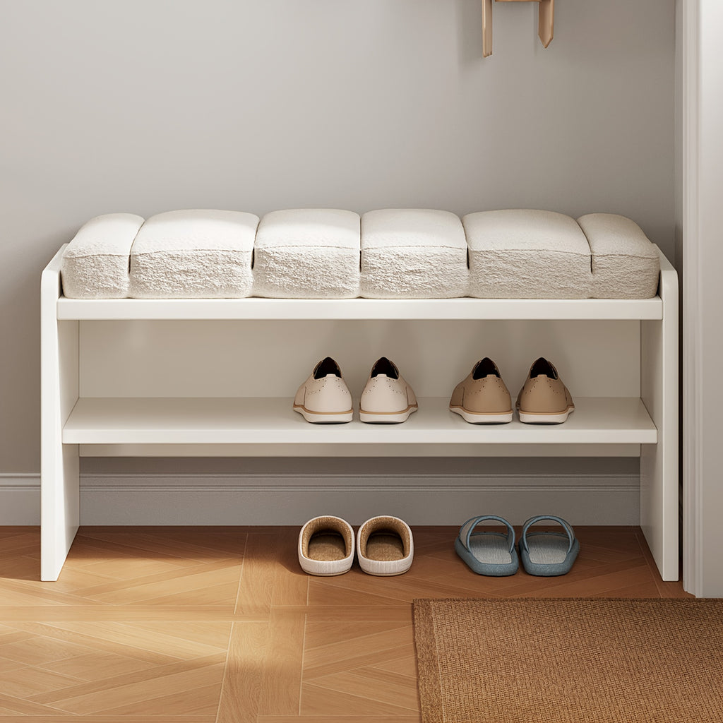 Step Stool, Footstool, Shoe Bench, Footstool, Change Shoe Stool, Shoe Bench with Storage, Entryway Sit Down Bench with Padded Seat, 18.5\