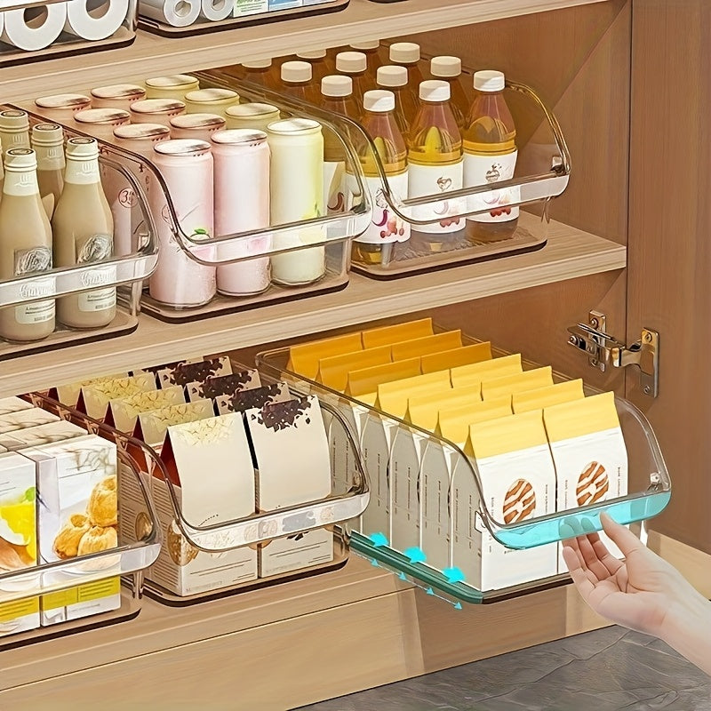 4pcs\u002FSet Pull Out Storage Basket | Transparent Layered Organizer