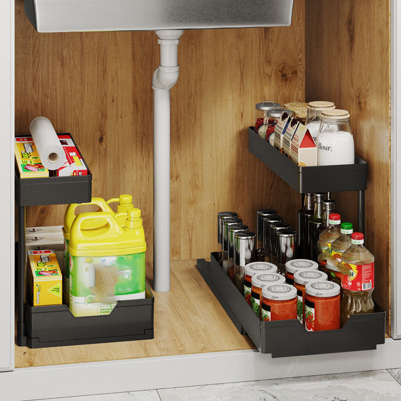 Large-Capacity Adjustable Pull-Out Storage Shelf with No-Drill Wall Mount