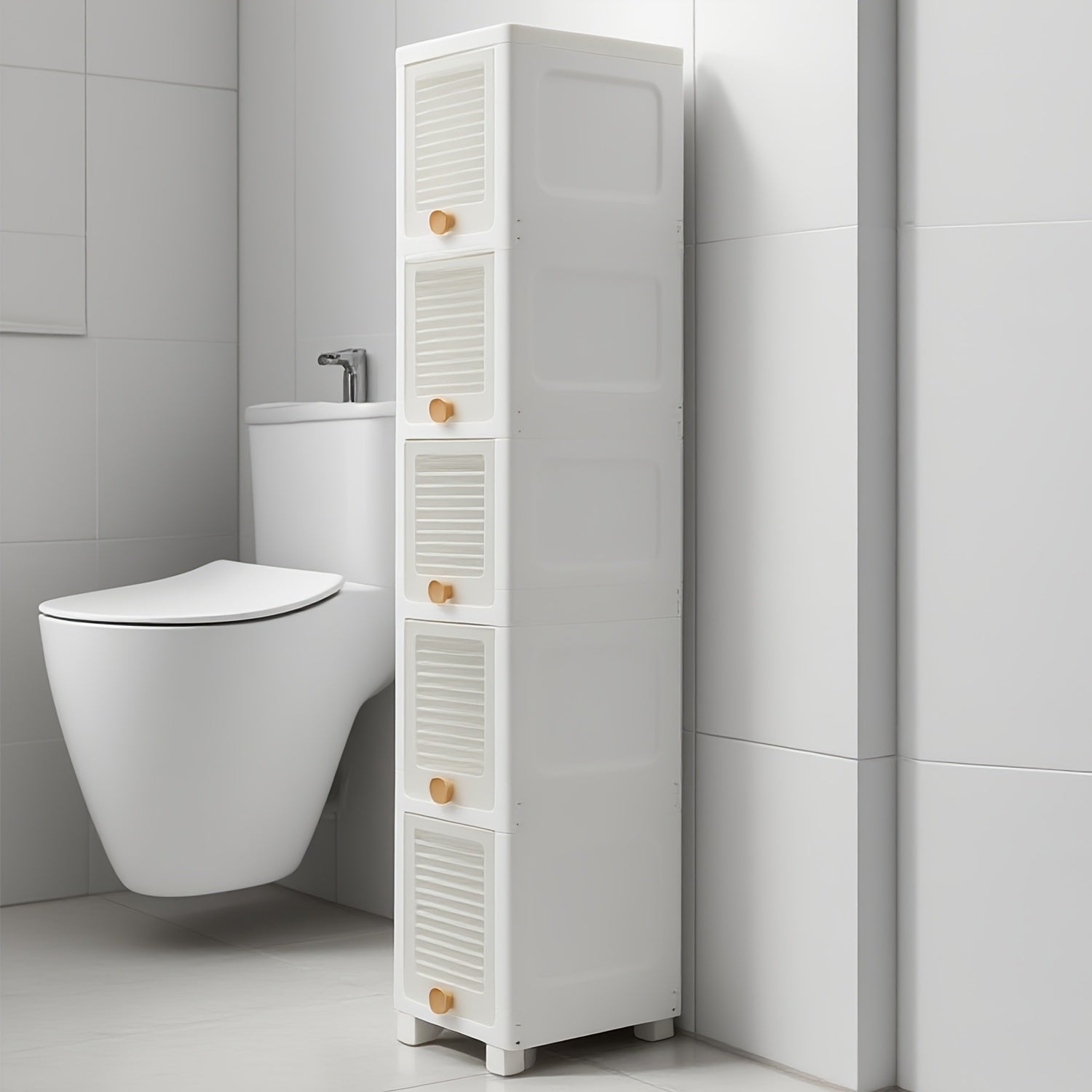 Multi-Tier Space-Saving Gap Storage Cabinet Suitable & Bathroom